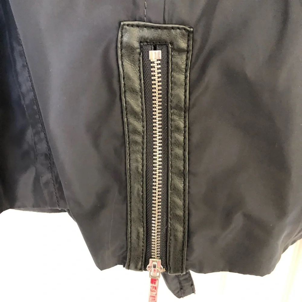 Laundry by Shelli Segal Women’s coat Black size Med faux Leather sleeves, NWOT - Picture 6 of 12